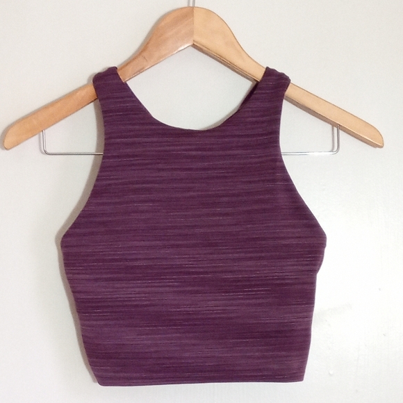 Athleta conscious cropped racerback top with shelf bra space dyed women size XS - Picture 3 of 7